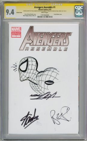 290x468 Avengers Assemble 1 Variant Cgc 9.4 Signature Series Signed Stan - Stan Lee Sketch
