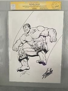 224x300 Cgc Ss Jim Starlin Sketch Commission Incredible Hulk Stan Lee Sig - Stan Lee Sketch