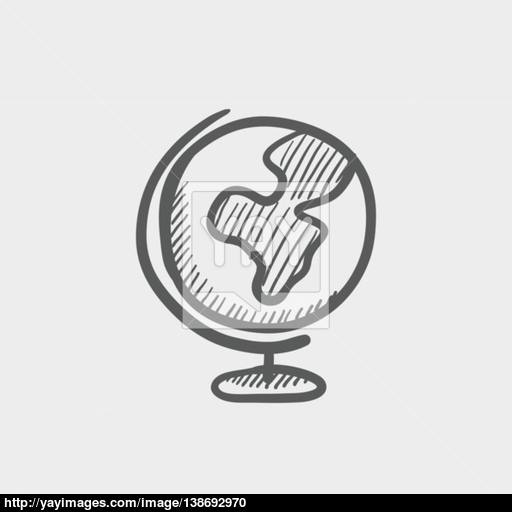512x512 World Globe With Stand Sketch Icon Vector - Stand Sketch