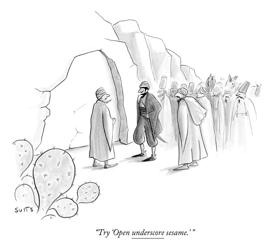 900x822 Ali Baba And The Forty Thieves Stand Drawing By Julia Suits - Stand Sketch