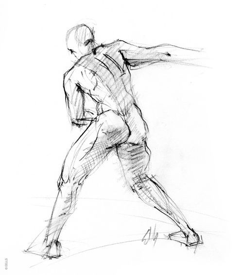 500x565 Figure Study - Standing Man Sketch