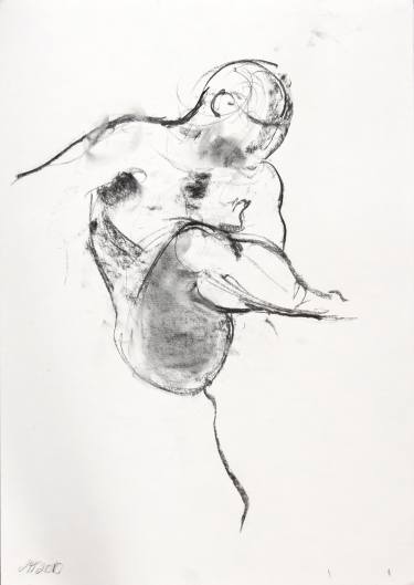 375x529 Man Standing On One Leg Drawing By Jane Hargrave Saatchi Art - Standing Man Sketch
