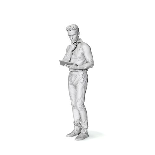 500x500 Thinking Standing Man Reading Newspaper Cman0331 Hd2 O01p01 S 3d - Standing Man Sketch