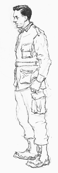 203x600 Man Wwii Gis - Standing Man Sketch