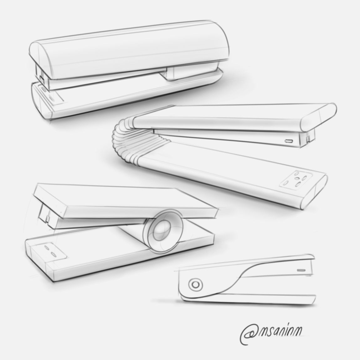 1150x1150 Stapler Design Product Design Sketches Industrial - Stapler Sketch