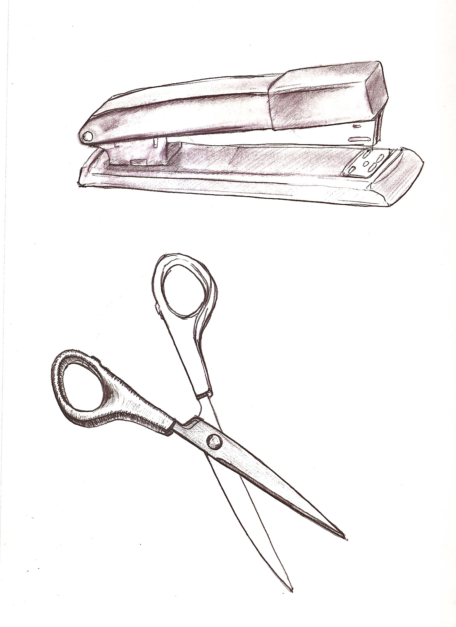 1456x2001 Stapler And Scissors Got 2 Draw - Stapler Sketch