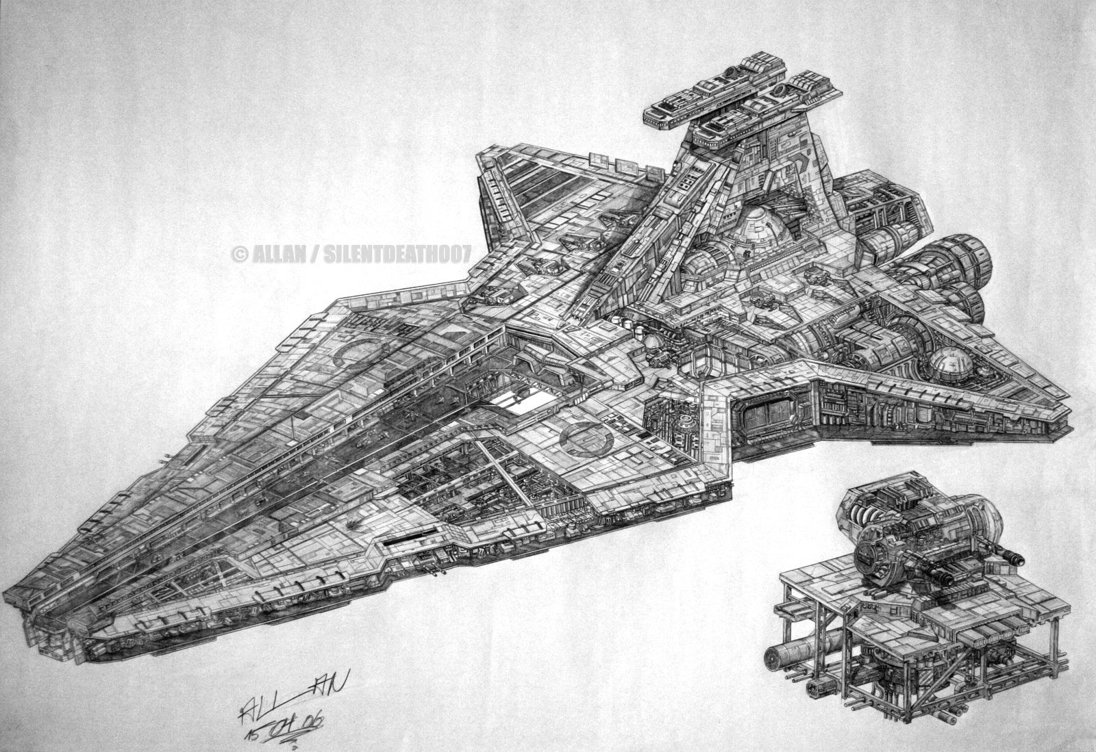 Star Destroyer Sketch at PaintingValley.com | Explore collection of ...