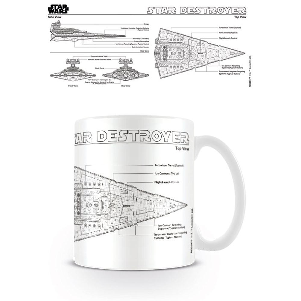 1000x1000 Star Wars Star Destroyer Sketch Mug Ceramic Coffee Tea Cup Diagram - Star Destroyer Sketch