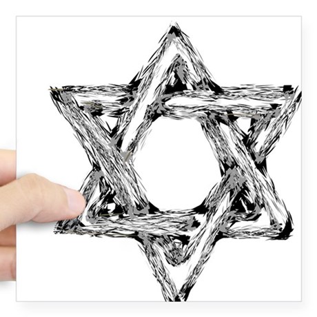 460x460 Star Of David Square Stickers - Star Of David Sketch
