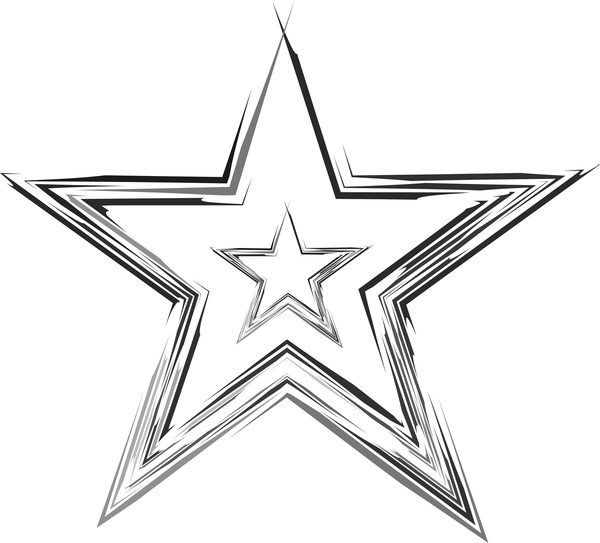 600x543 Abstract Stylish Sketch Stars Design Vector Free Vector In - Star Sketch