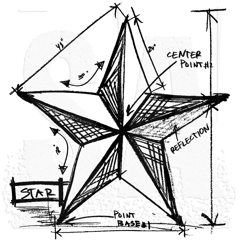 800x800 Tim Holtz Wood Mounted Stamp - Star Sketch