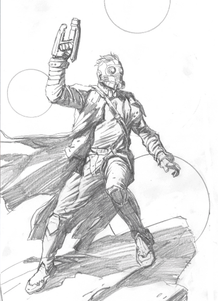 764x1051 Marvel Dc Art From Sketch To Print Legendary Star Lord - Star Sketch Images
