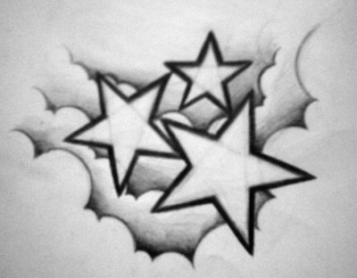 400x312 Star Tattoo Sketches Designs - Star Sketch Tattoo
