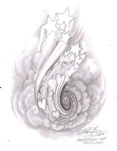 236x305 The 26 Best Stars And Clouds Tattoo Sketches Images - Star Sketch Tattoo