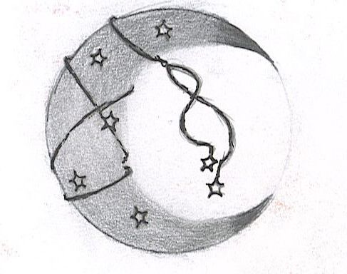 487x384 Unique Moon Star Tattoo Sketch By Aepyro666 - Star Sketch Tattoo