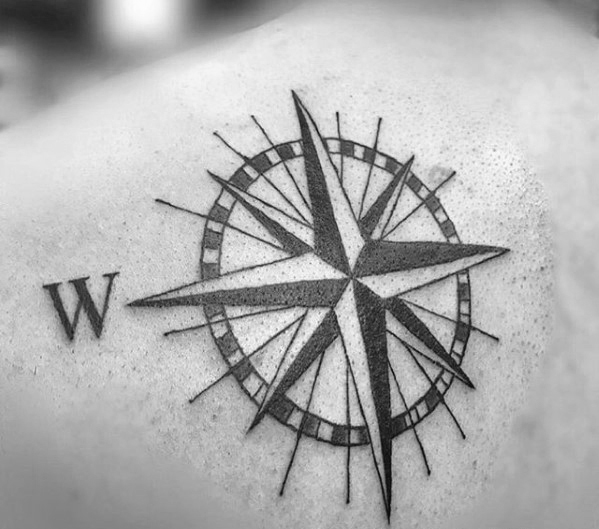599x529 40 Simple Star Tattoos For Men - Star Sketch Tattoo