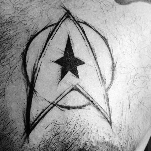 599x599 50 Star Trek Tattoo Designs For Men - Star Sketch Tattoo