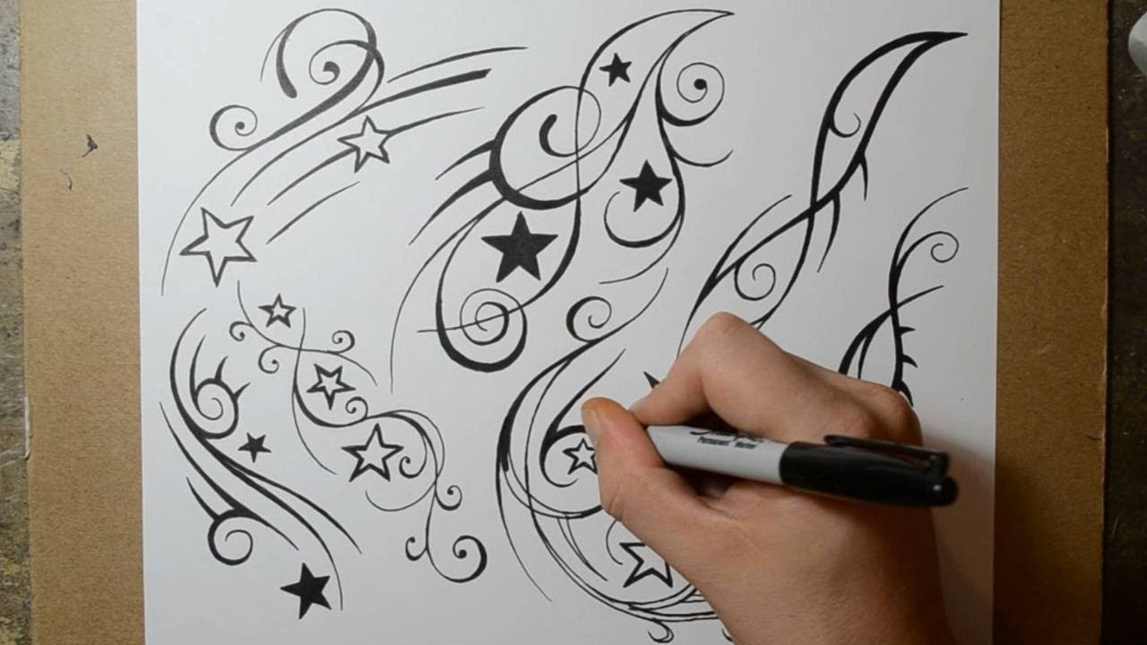 1280x720 Shooting Star Tattoo Design Ideas - Star Tattoo Sketch