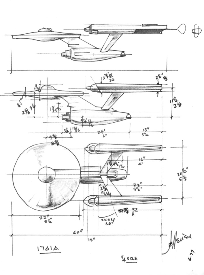 708x953 Nasa Physicist Unveils Warp Speed Spacecraft Design Filehippo News - Star Trek Enterprise Sketch