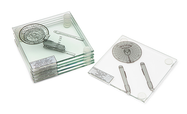 600x368 Star Trek Enterprise Coasters Set Of 6 Thinkgeek - Star Trek Enterprise Sketch