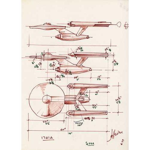 500x500 Matt Jefferies Sketches - Star Trek Enterprise Sketch