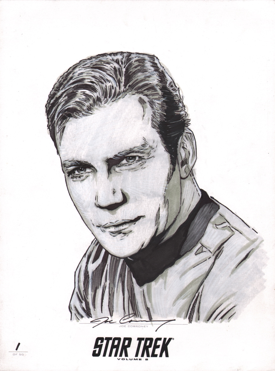 927x1249 Joe Corroney Original Star Trek Art Sketch ~ Captain Kirk - Star Trek Sketch