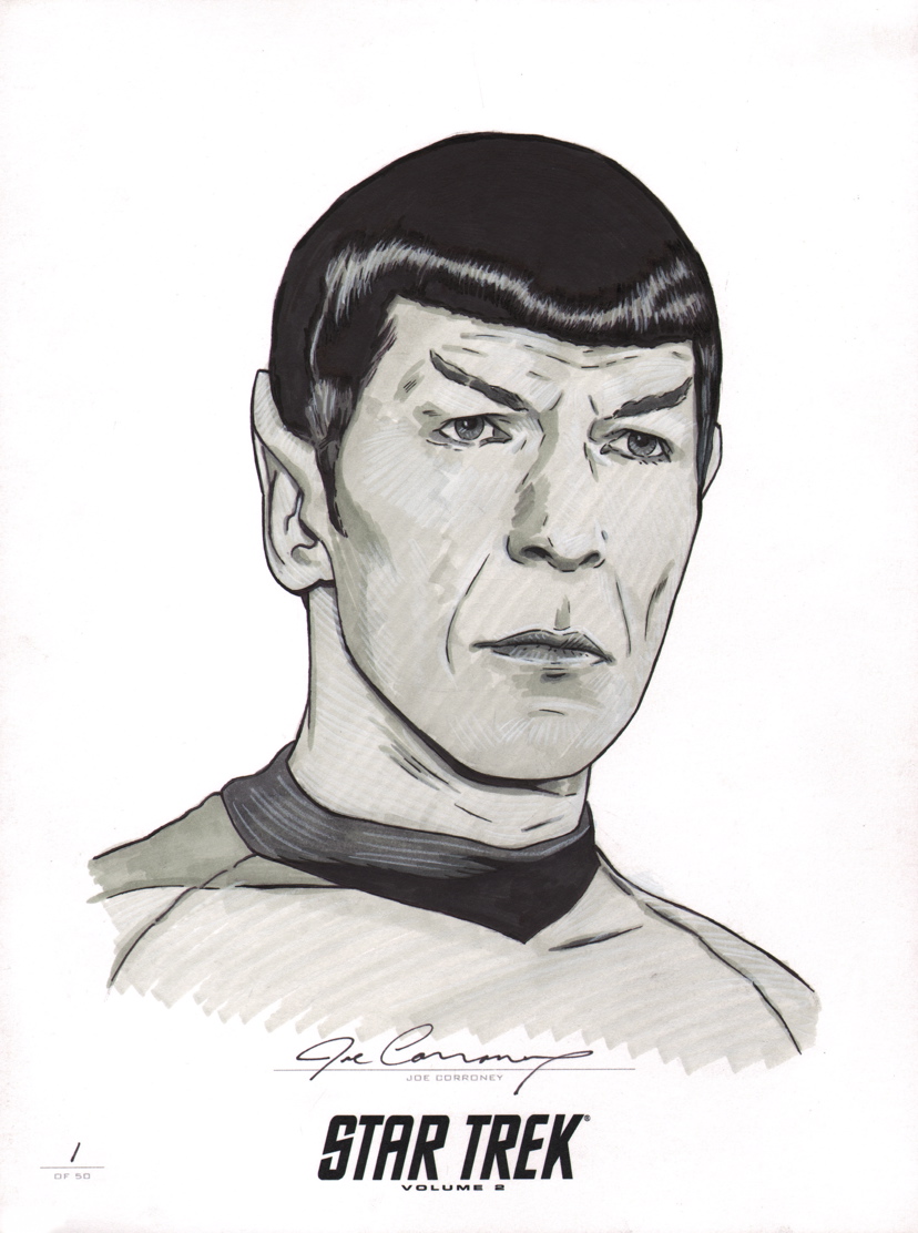 828x1112 Joe Corroney Original Star Trek Art Sketch ~ Mr. Spock - Star Trek Sketch