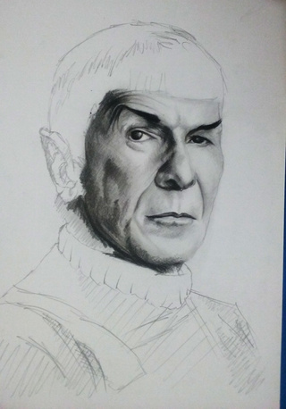 320x458 Sketching Leonard Nimoy Of Star Trek - Star Trek Sketch