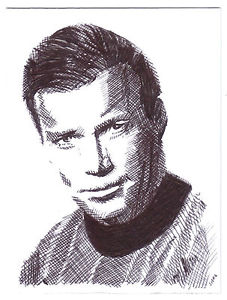 227x300 Aceo Art Sketch Card William Shatner As Captain Kirk From Star - Star Trek Sketch