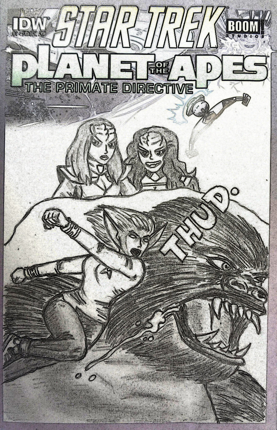 900x1400 Boom! Comics Sketch Cover Star Trekplanet Of The Apes! Tales - Star Trek Sketch