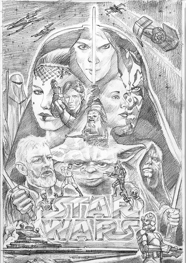 611x864 Drawings Store - Star Wars Pencil Sketch