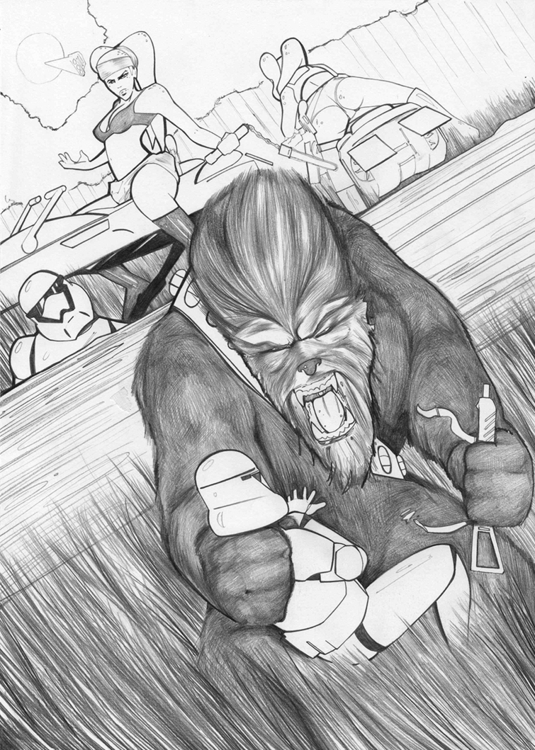 755x1059 Star Wars Pencil Sketch - Star Wars Pencil Sketch