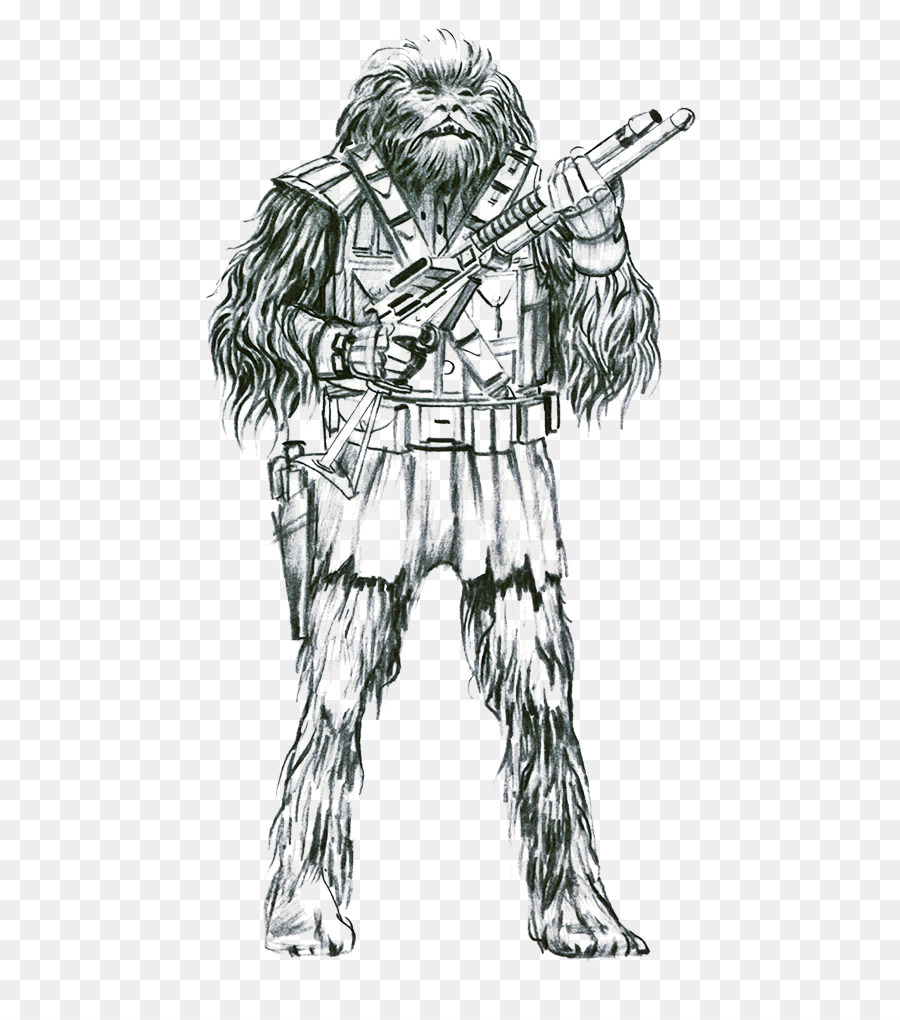 900x1020 Chewbacca Wookiee Art Star Wars Sketch - Star Wars Sketch Art