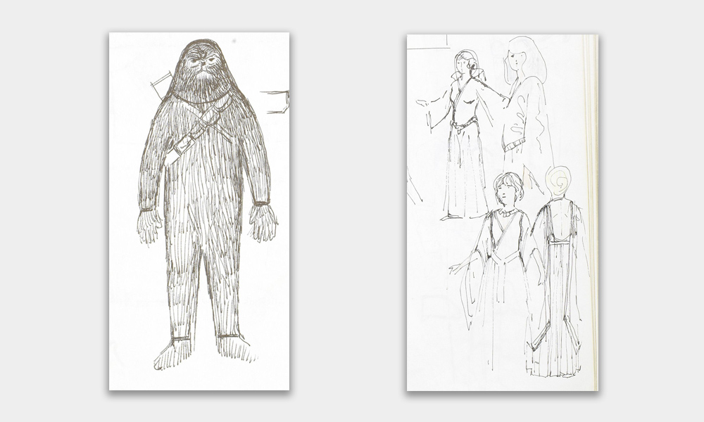 1000x600 Original Star Wars Costume Sketches Auction Cool Material - Star Wars Sketches