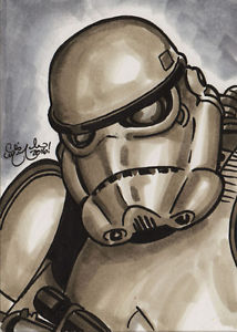 214x300 Stormtrooper Sketch Card Original Art Chris Mcjunkin Star Wars - Star Wars Stormtrooper Sketch