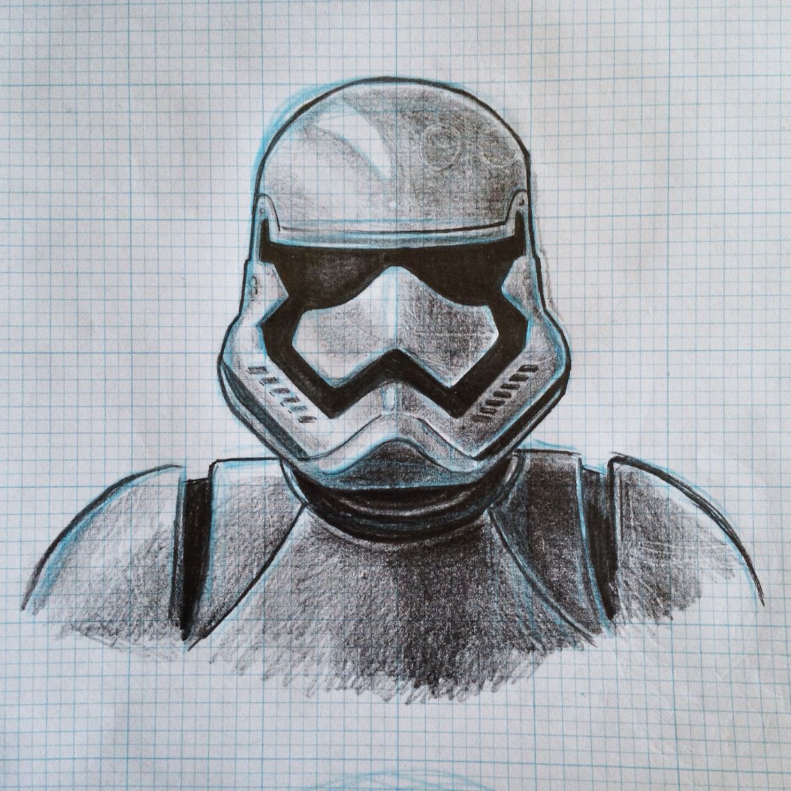 storm trooper helmet sketch