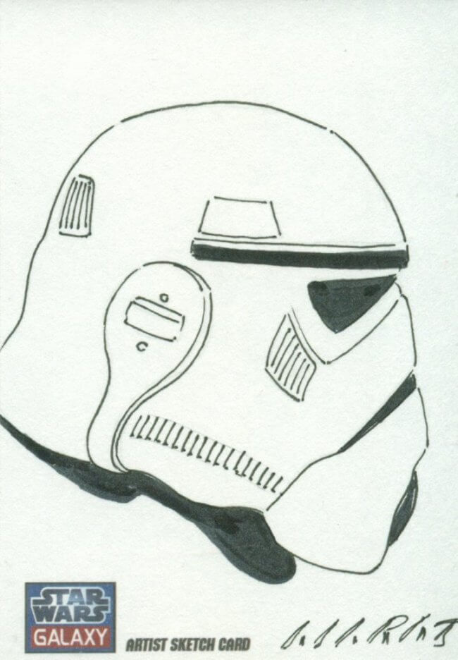 650x936 Star Wars Galaxy 7 Sketch Card Stormtrooper Mara T Viciousfun - Star Wars Stormtrooper Sketch