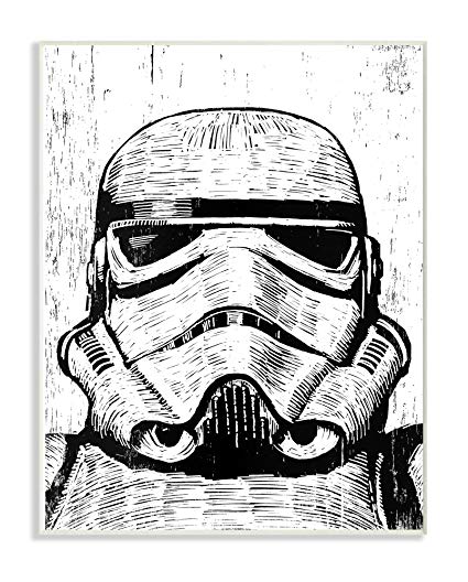 425x528 The Stupell Home Collection Black And White Star - Star Wars Stormtrooper Sketch