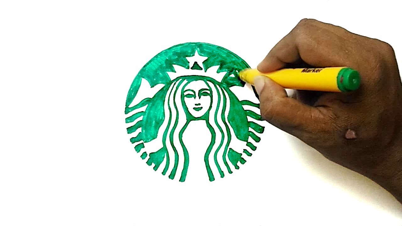 1280x720 How To Draw The Starbucks Logo - Starbucks Logo Sketch