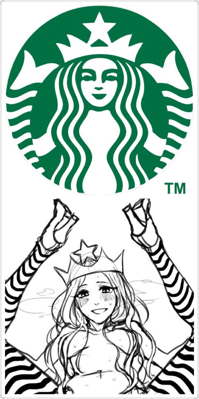 650x1300 Starbucks Logo And The First Draft. 
