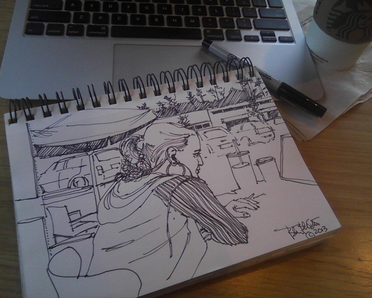 1280x1024 Graphicgumbodaily Another Rainy Starbucks Sketch - Starbucks Sketch