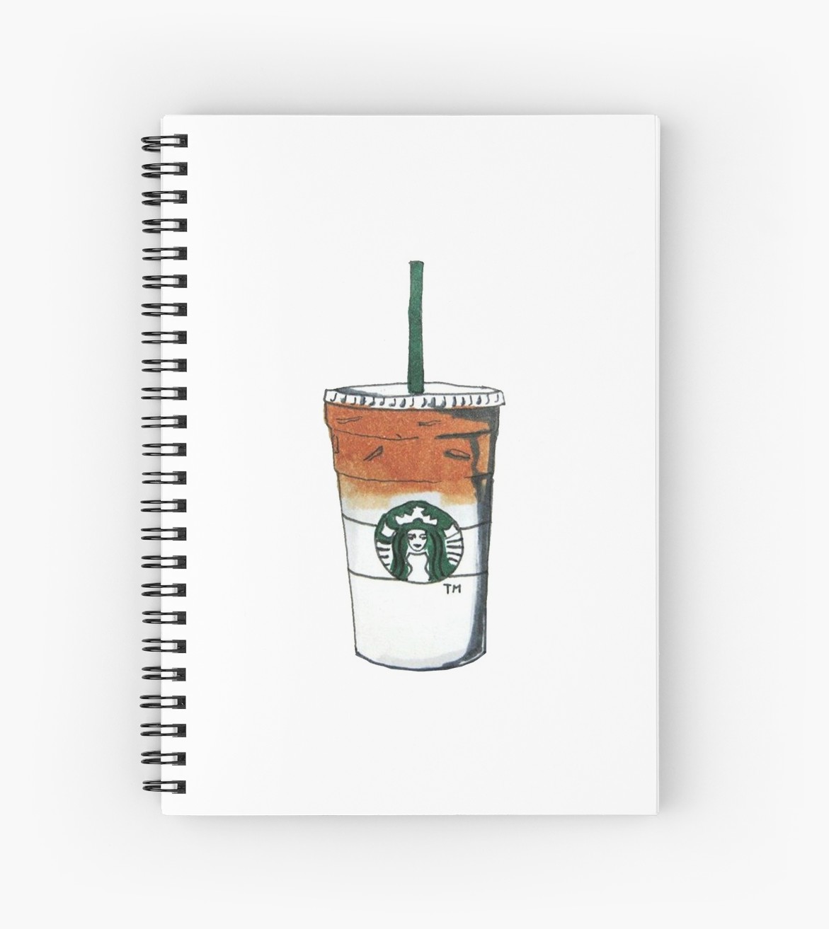 1171x1313 Starbucks Iced Latte Spiral Notebooks By Karen Cho Redbubble - Starbucks Sketch