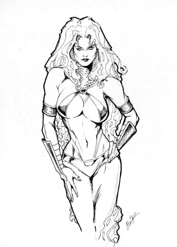 576x800 Starfire, Of The Teen Titans (Sketch) By Michael Bair, In Michael - Starfire Sketch