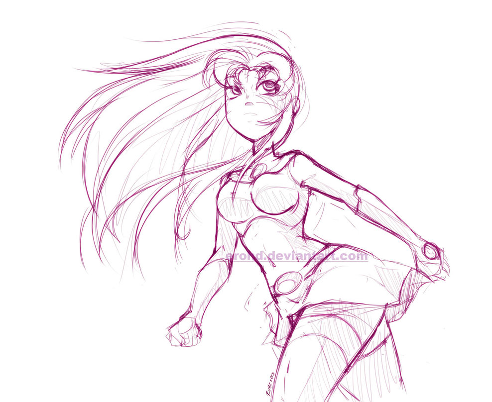 988x808 Starfire Sketch By Erohd - Starfire Sketch