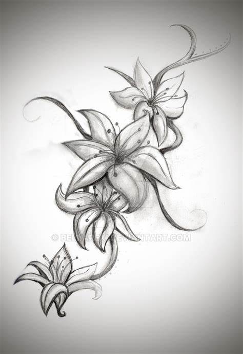 Stargazer Lily Sketch at PaintingValley.com | Explore collection of ...