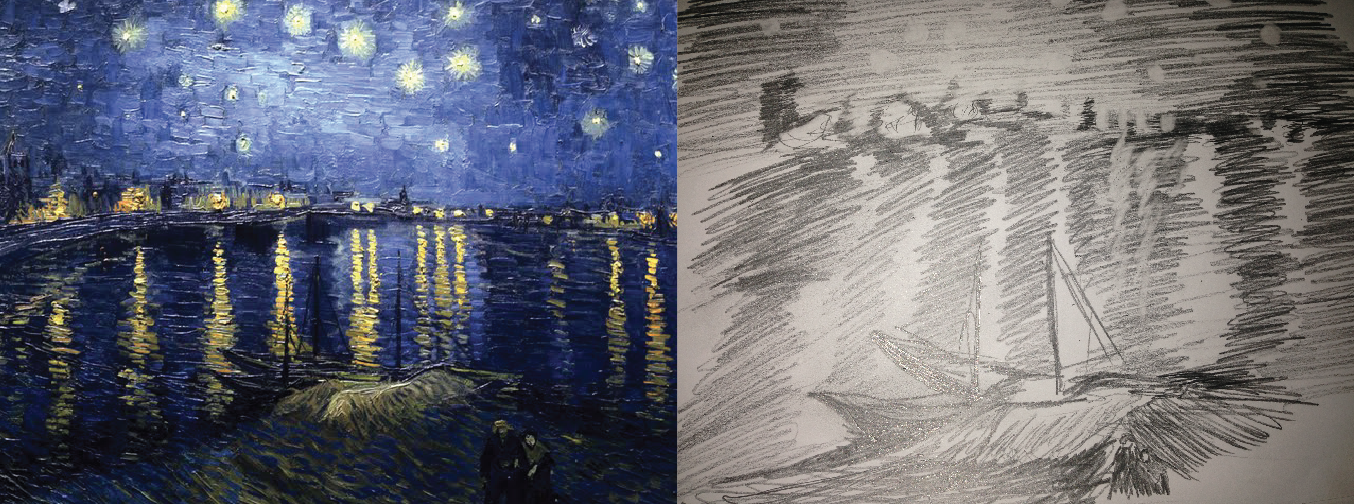 Starry Night Sketch at PaintingValley.com | Explore collection of