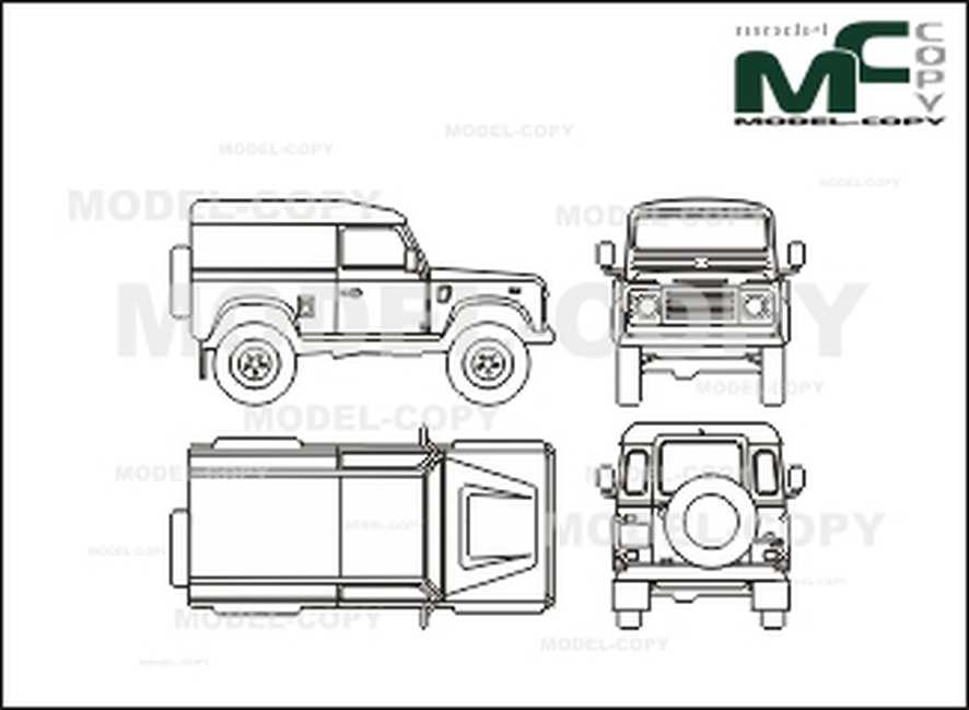 Чертеж land rover defender