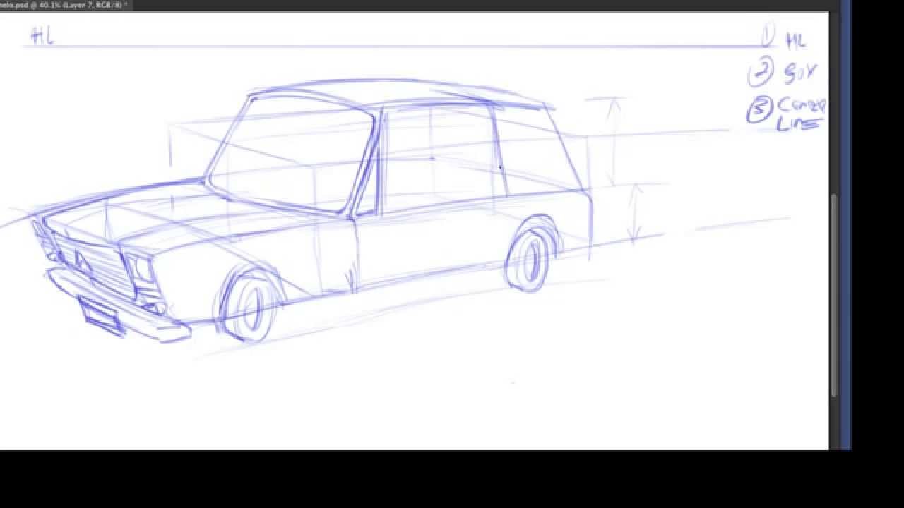 1280x720 Station Wagon Drawing Demo With Phil Dimitriadis - Station Wagon Sketch