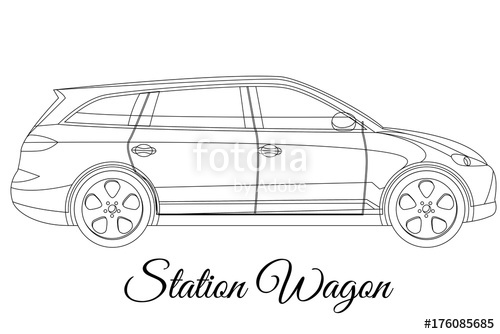 500x334 Station Wagon Car Body Type Outline Stock Image And Royalty Free - Station Wagon Sketch