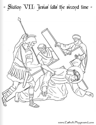309x403 The Stations Of The Cross In Coloring Pages Catholic Playground - Stations Of The Cross Sketches